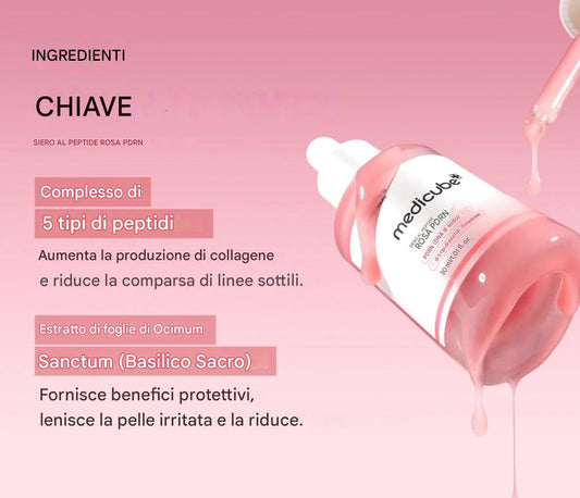 Medicube PDRN Pink Peptide Serum 30ml – Siero Viso Anti-Age Rimpolpante | Peptide Serum