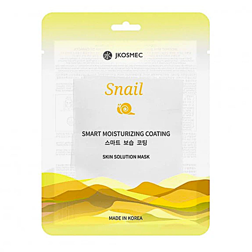 Jkosmec Skin Solution Snail Mask – Maschera Viso Riparatrice Idratante | Snail Mucin Mask