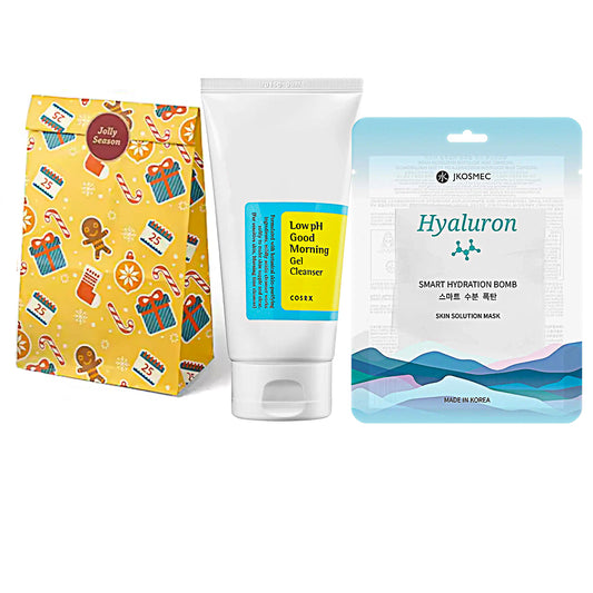 COSRX Low pH Good Morning Gel Cleanser + Jkosmec Skin Solution Hyaluron Mask